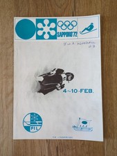 Sapporo 1972 Winter Olympics Official Luge Programme (Athlete Copy JWA Woodall)