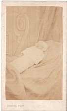 Post Mortem Portrait of a Baby on His Bed Photo CDV circa 1865