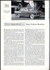 Simca Vedette Beaulieu Road Test 1958-59 UK Market Foldout Brochure Autocar