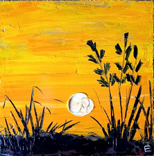 Peinture originale coucher de soleil huile décoration murale coucher de...