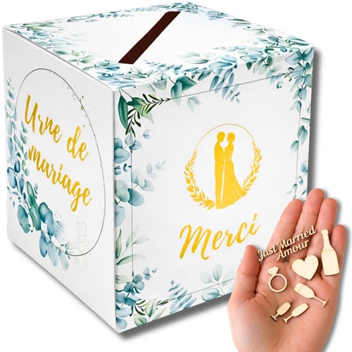 Urne mariage blanche carton - blanche, en