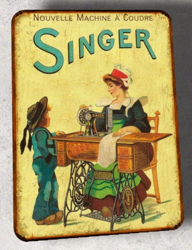 Plaque métal vintage singer - plaque,