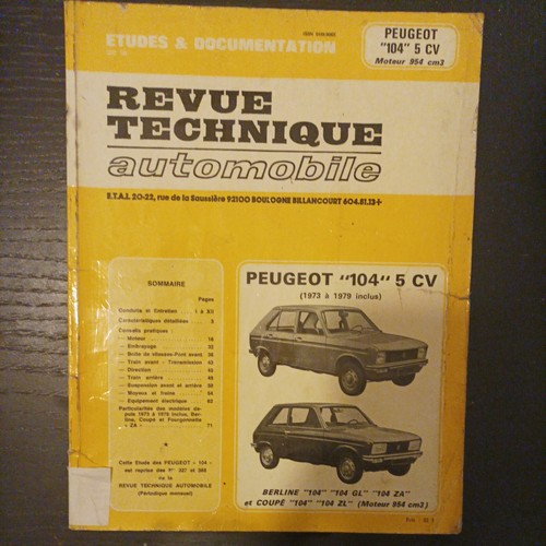 Revue technique peugeot 104 - peugeot,