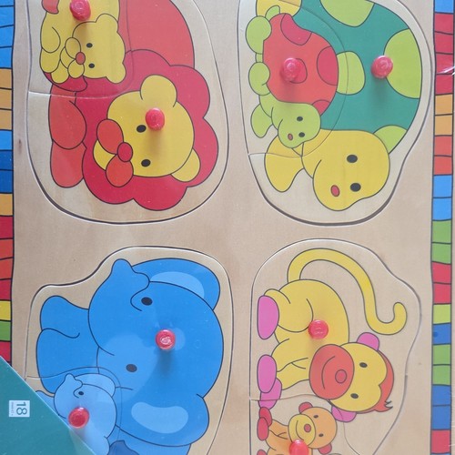 Puzzle bois boutons - bois,