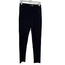 Betabrand High Rise Zipper Pockets Moto Pants In Black Women's S Long #W1358