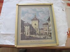 "La tour  de l' Horloge" print with suisse clock made by Bulova 