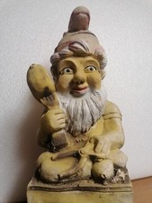 🧙‍♂️ Statue Ancienne de Nain de Jardin en Plâtre – Pièce Vintage & Authentique