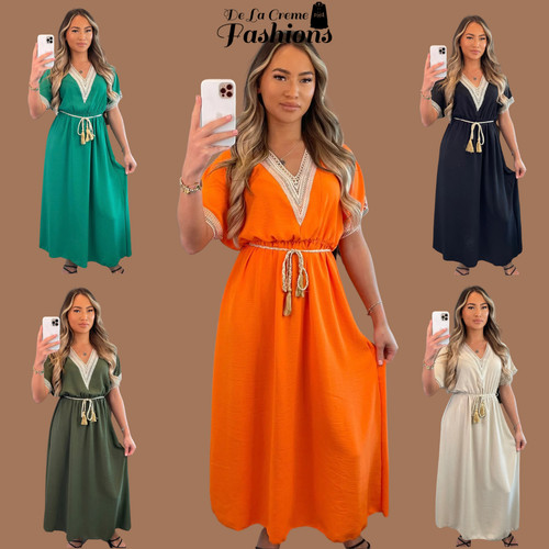 Robe maxi fines broderies - À,