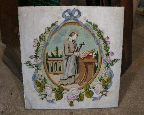 Ancienne broderie tapisserie