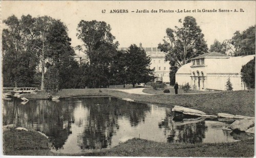 Old postcard angers jardin - angers, des