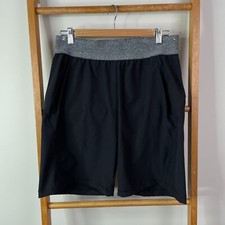 Decathlon Dynamic Yoga Shorts Mens Medium Black Stretch Activewear Lightweight