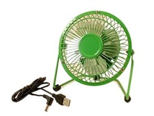 Mini Ventilateur de bureau - VERT - connexion USB 13cm diam Métal VERT