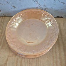 set of 6 Fire King 9" DINNER Plate Peach Lustre Laurel Leaf MCM Vintage