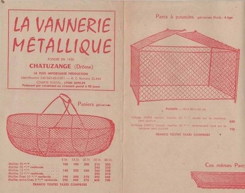 Vannerie métallique à - métallique,