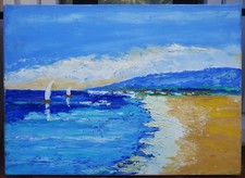 tableau : voiliers devant la