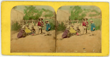 Vintage Stereo, Kids Games in the Garden Stereo Card - Album Print