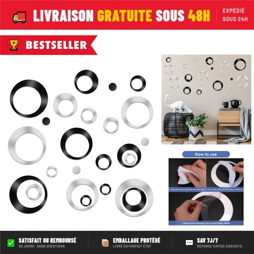 Stickers miroir ronds - 24,