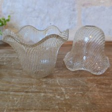 Art Deco Tulip Glitter Glass Glitter Striped Glass Shade Duo, Embossed Steering Wheel