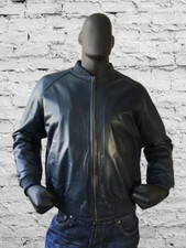 Veste Bomber En Cuir Bleu