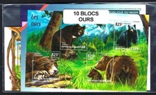 Animaux Ours 10 blocs feuillet