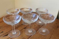 6 verres de bistrot sur pied - fond épais - coupe à champagne ou coupe à glace