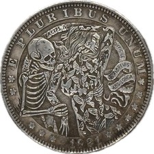 Morgan Dollar 1921 Fantasy Medal - Memento Mori Art Edition