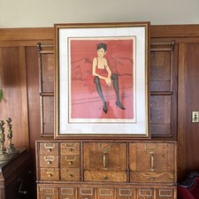 Philippe  Noyer , Lady In Red With Black Stockings