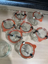 MINI TULIP WECK JAR Lid Rundrand Glas 60 Lot of 8 Crafts Snacks Storage