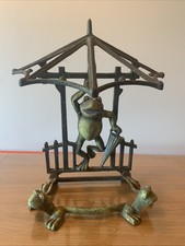 Art Nouveau umbrella holder decor frog cast iron 45 cm