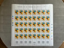 HERGÉ PLANCHE COMPLÈTE 40 TIMBRES TINTIN FÊTE DU TIMBRE 2000 EN ÉTAT NEUF