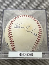 Hideo Nomo signed autographed baseball Rookie of the Year MLB All Star