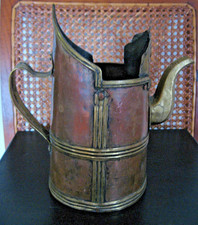Tibetan Hammered and Riveted Copper Teapot Pourer 19th Century - Tibet China Asia