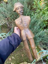 Art Populaire & Bois Sculpté & Personnage Bicorne & France & XIX ème Siècle