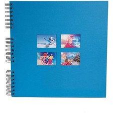 Album photos - 360 photos - Bleu - 32x32cm - 60 pages noires - Couverture effet 
