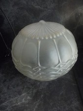 LARGE GLOBE MOLDED GLASS LAMPSHADE ART DECO CHANDELIER HANGING CEILING LIGHT