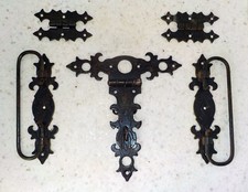 Ferrures complète coffre malle charnières poignées fermoir