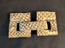 Antique Collectible Snakeskin and Leather Belt Closure Buckle