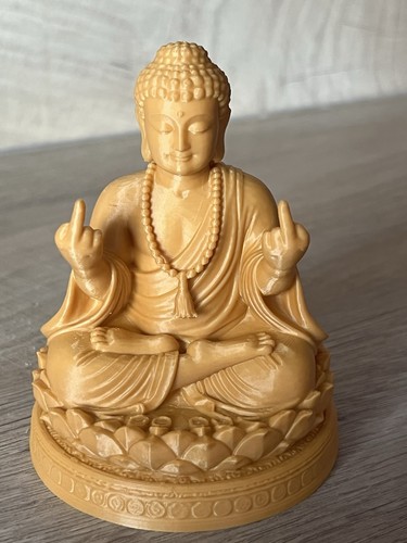 Statue bouddha assis dorée - statue,