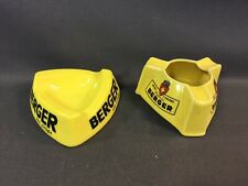Lot de 2 anciens cendrier de bistrot BERGER midi 7 heures vintage déco