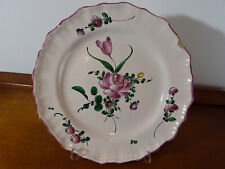 Antique 18th Century 18th Century Moustiers Earthenware Plate South France Flower 1
