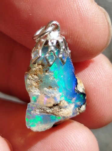 54g pendentif opale noire - opale,