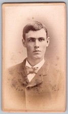 Antique CDV Circa 1870s Sim Mould Handsome Man In Suit Baraboo WI