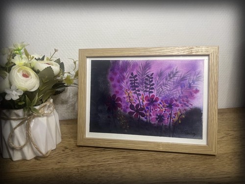 Aquarelle fleurs signée - aquarelle,