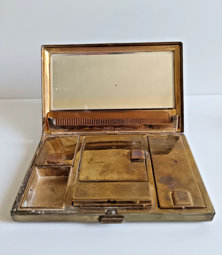Ancien poudrier laiton - poudrier,