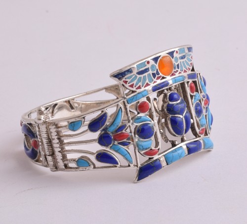 Bracelet égyptien argent - bracelet, en