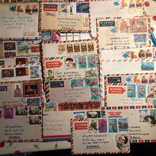 19 enveloppe semi moderne timbré avec joli timbre par poste aérienne inde népal