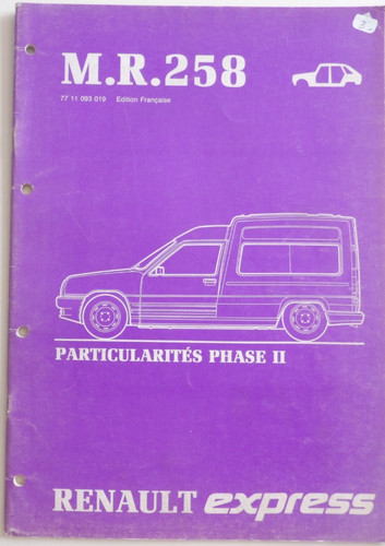 Manuel atelier renault - manuel, d'atelier
