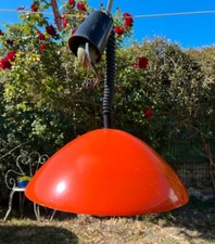 Vintage Retro Orange Lacquered Sheet Metal Pendant/Lightening