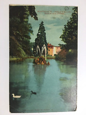Old postcard Montbrison (42) Jardin d'Allard - Swan Basin