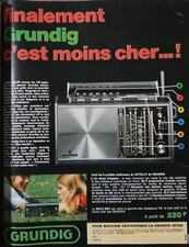 PUBLICITÉ DE PRESSE 1970 RADIO TRANSISTOR GRUNDIG LE SATELLIT - LE SOLO BOY